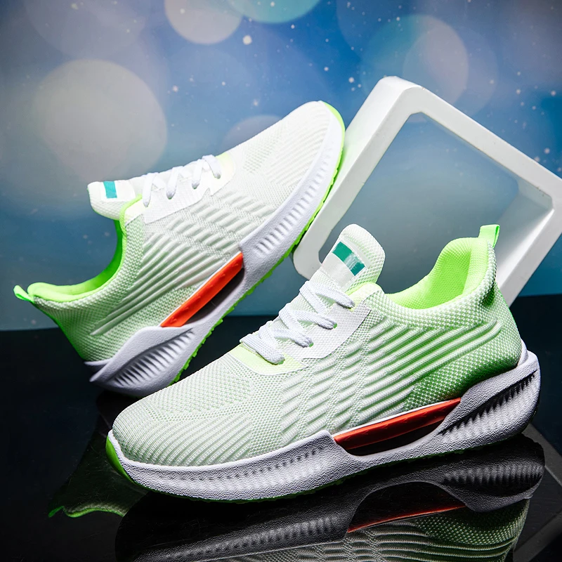 Adit Men And Women Causal Trendy Shoes Unisex Breathable Trendy Sports Men Running Fly Knit  Male Sneaker Walking Style Shoes