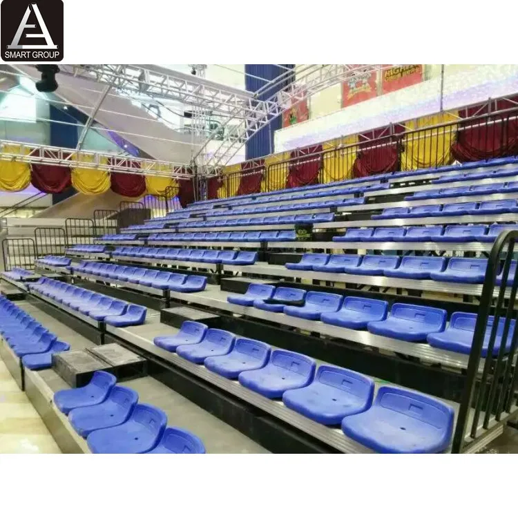 220 Seats Manual Or Electric Telescopic Grandstand Tribune Seating Indoor Sport Event Folding Bleacher