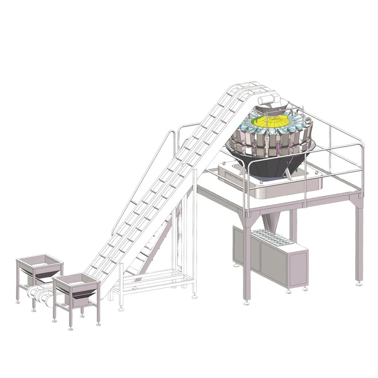 Система полной упаковки, линейный раствор для смешивания 2, 3, 4 пищевых продуктов, 20, 24 головки, весовой мешок, банка, банка, пакеты