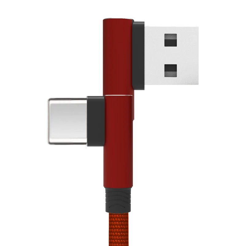 90 градусов угол локтя Хлопок Плетеный USB кабель 1 м для iPhone6/6P/7/7P/8/8P/X /XR/XS