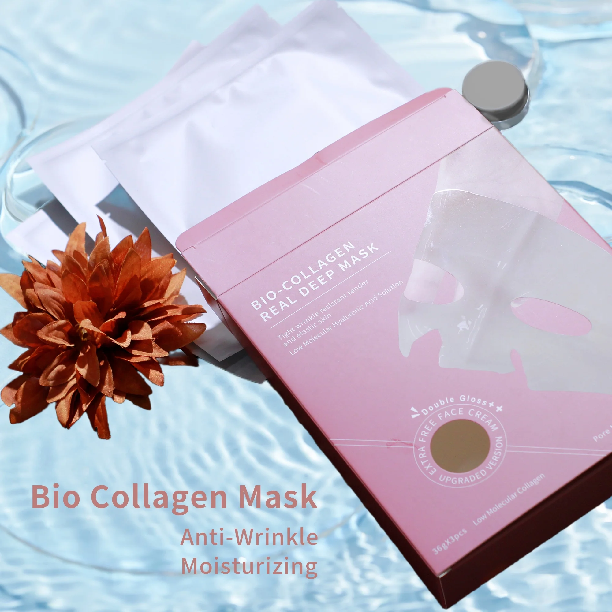 korean bio collagen real deep mask deep collagen face mask masking sheet overnight wrap crystal