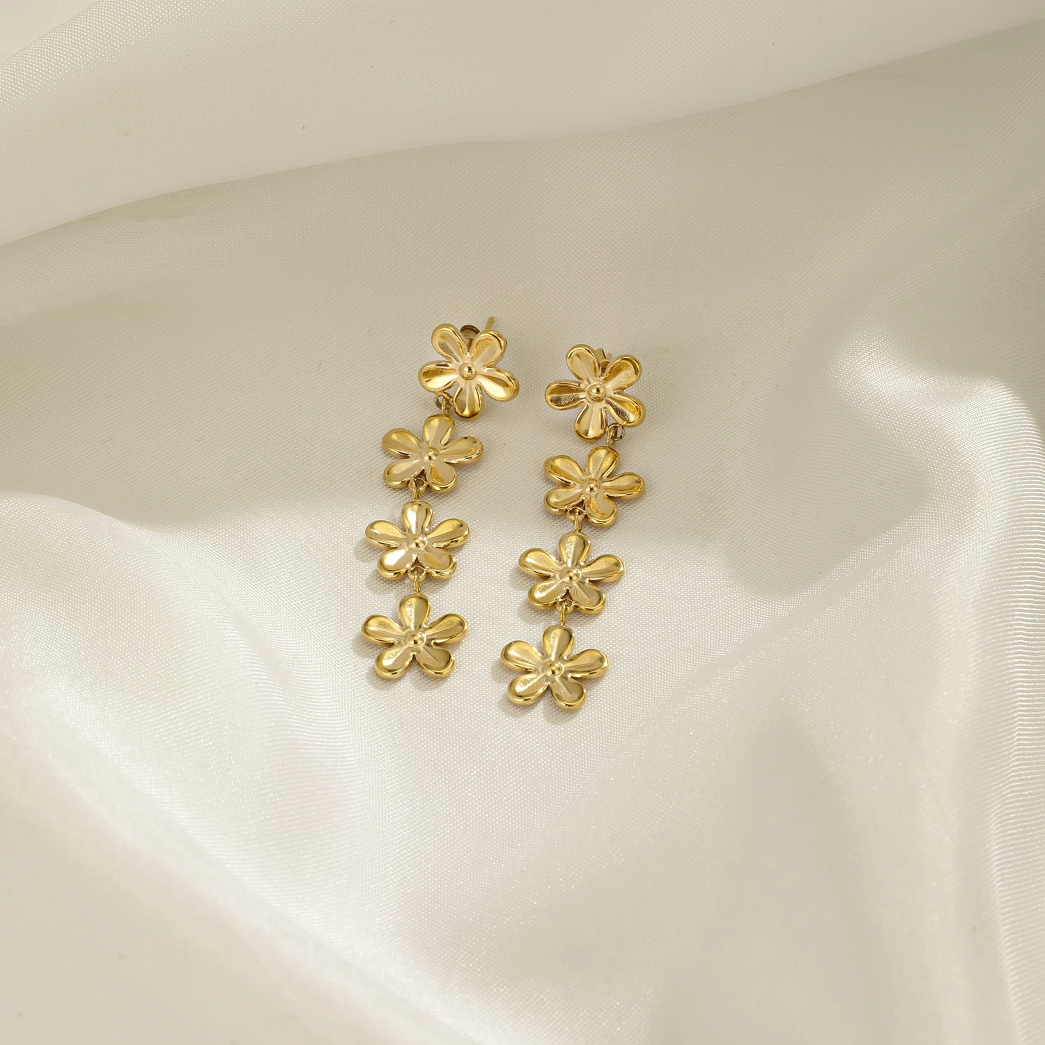 Ювелирные изделия на заказ, оптовая продажа, необычная повседневная одежда, цветочные серьги из нержавеющей стали, цветочные серьги для женщин