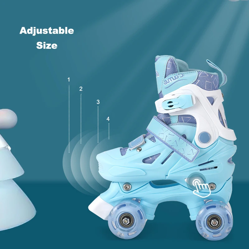 EACH Flashing Roller Wholesale Patines 4 Ruedas Roller Skates Skating Shoes Adjustable Skates For Children