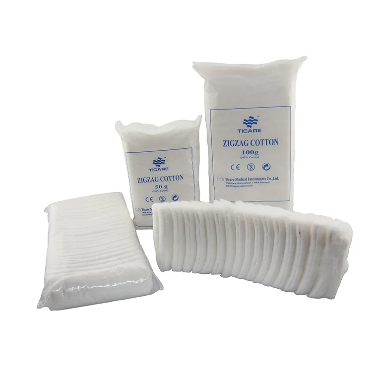 Производитель хлопчатобумажной перфорированной ваты для медицинских целей TICARE зигзаг