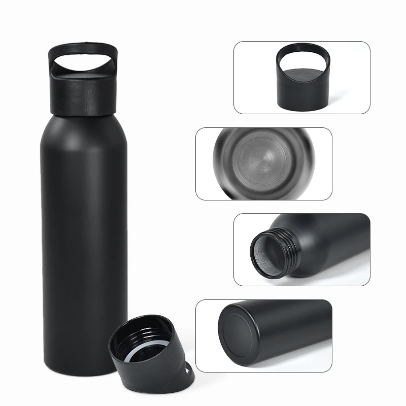 650ml American straight aluminum bottle outdoor sports flask