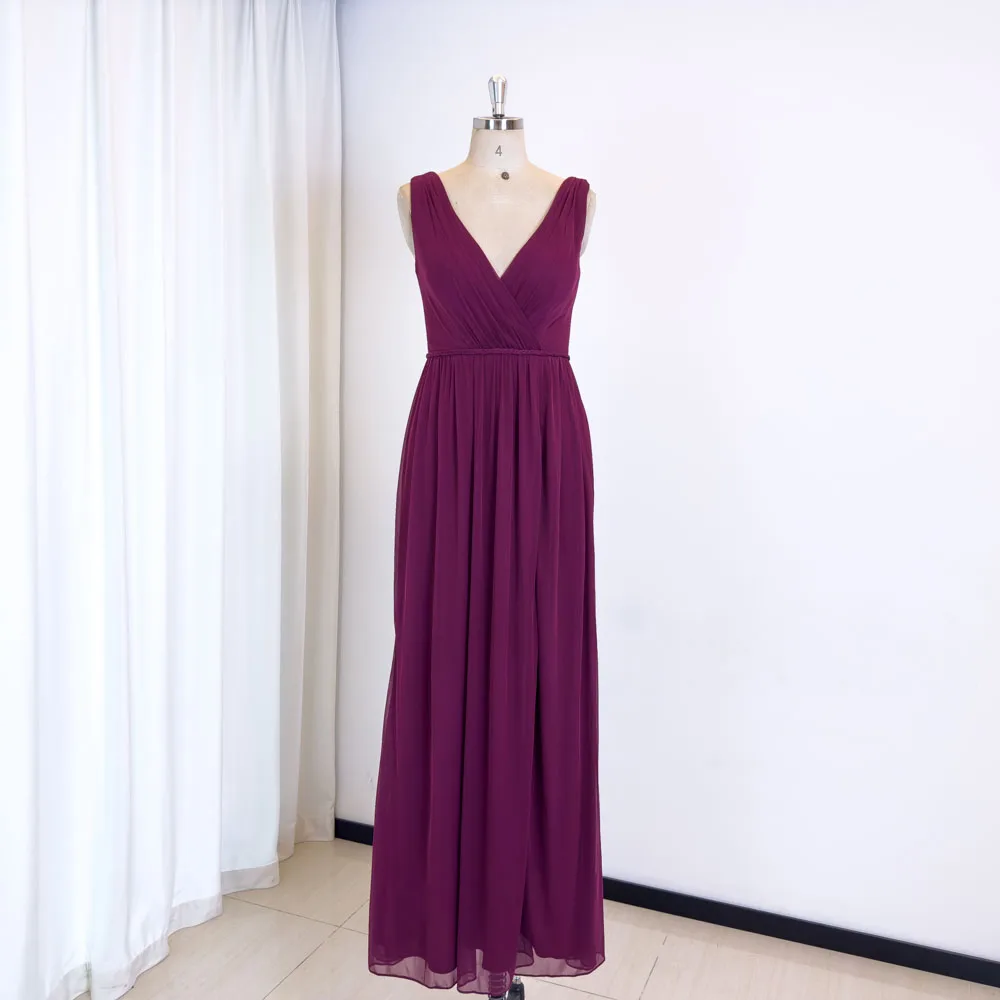 TEENYEE Fashion V-Shaped Back Bridesmaid Dress Evening Party Dresses Women Wedding Dresses Elegant