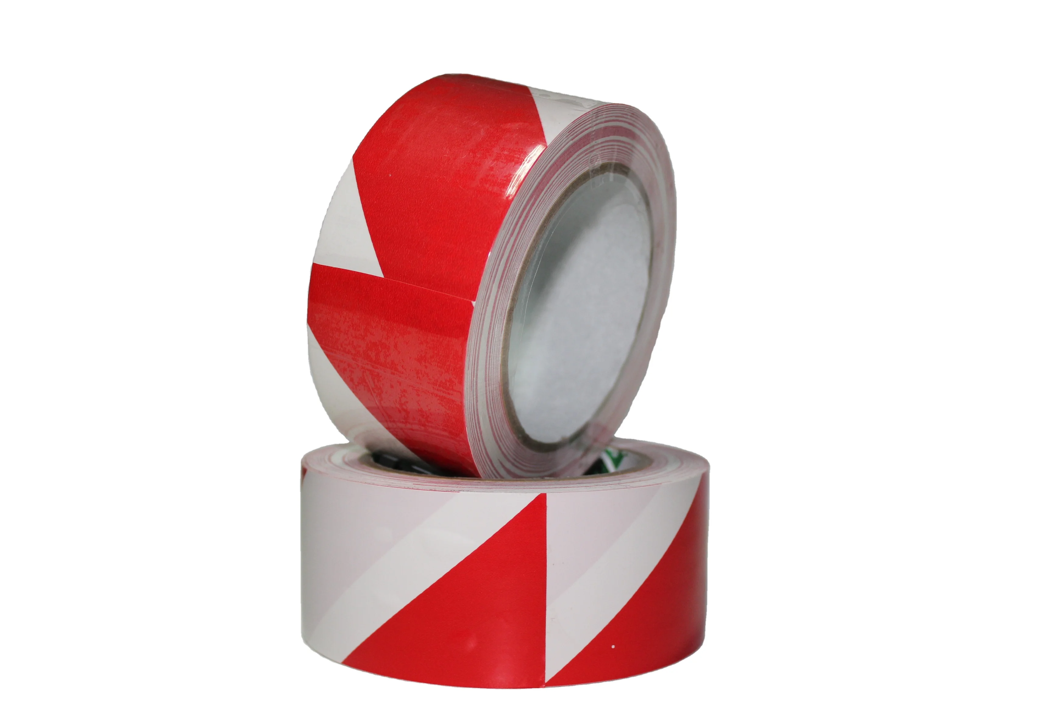 Bright Red and white stripe hazard signal warning barrier tape non adhesive PVC warning tape