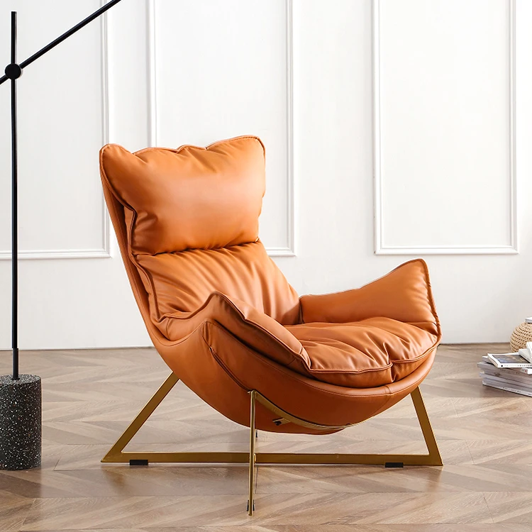 
Home Furniture Modern Leather Designer Living Room Imola Leisure Single Sofa Chair Lounge chair and ottoman 