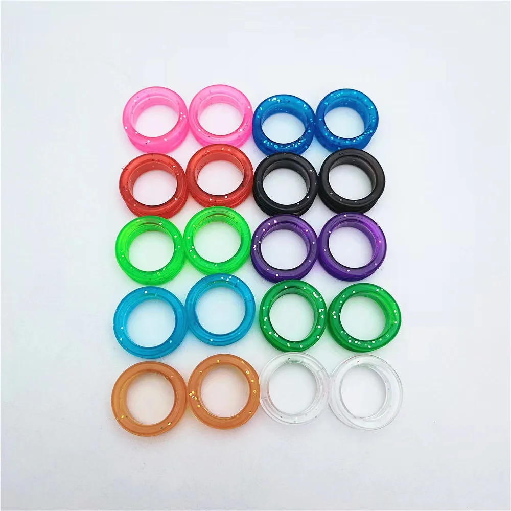 Softer Glitter Hair Pet Grooming Silicone Rubber Scissors finger ring inserts
