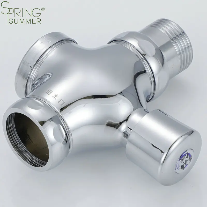 Zinc alloy chrome toilet flush valve flush button Button Type Operated Water Saving Time Delay Flush Valve for Toile