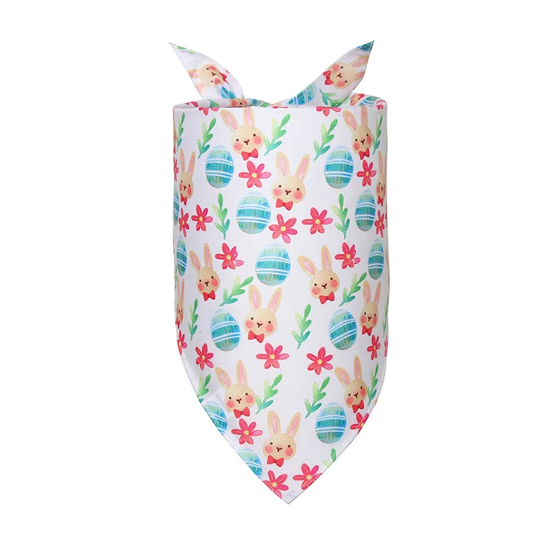 Pet Saliva Towel Easter Rabbit Easter Eggs Pet Scarf Dog Triangle Towel Cute Cat Clothing Bibs Pet Products
