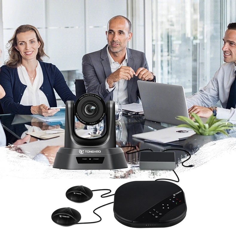 VA3000E Cheap Video conference solution USB PTZ HD camera 10x zoom with speakerphone microphone for Zoom, Skype meeting