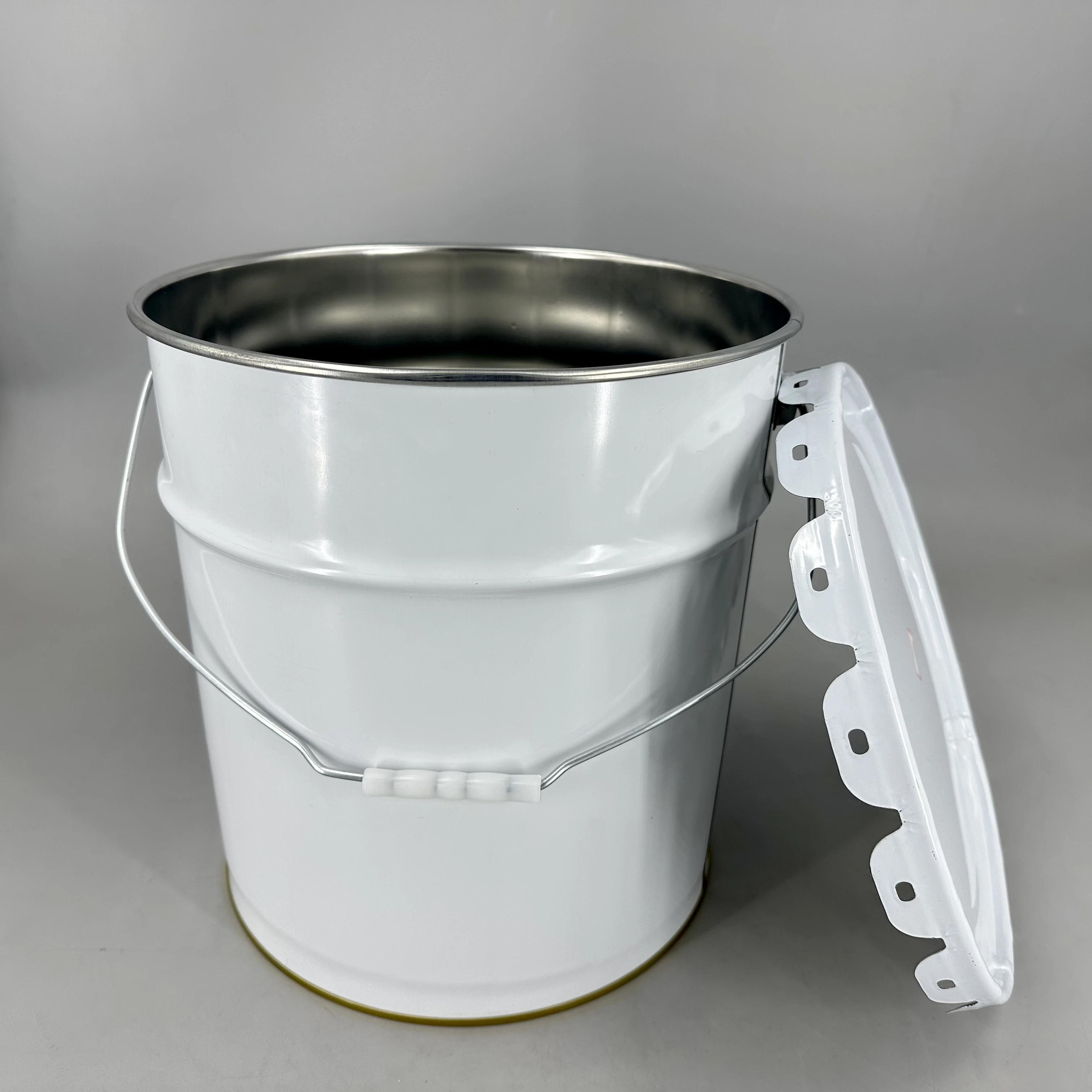 un rated 15l  metal paint bucket open head empty barrels steel pail with  flower lid