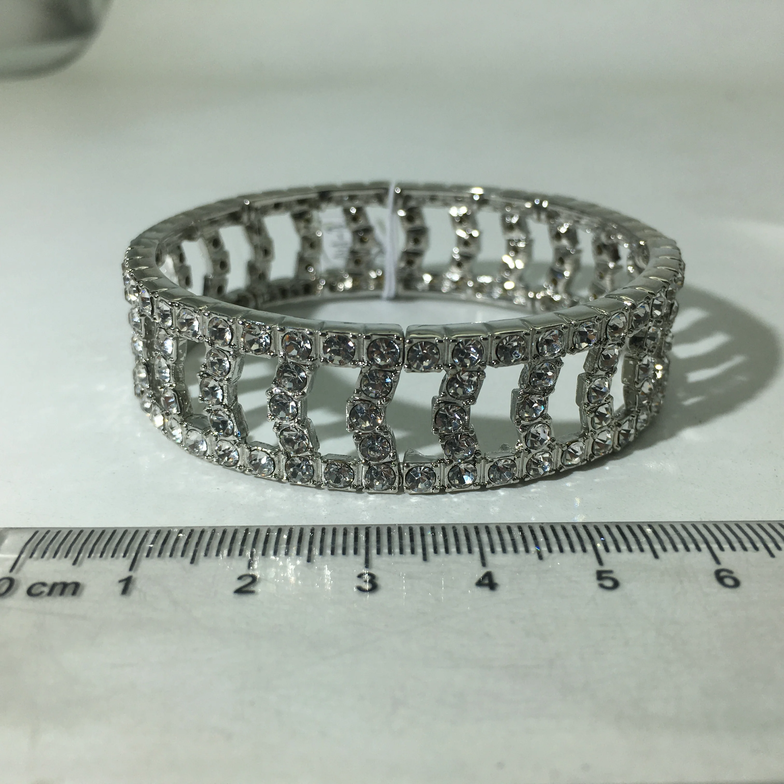 wholesale silver string rhinestone crystal color stretch bracelet rhinestone for women