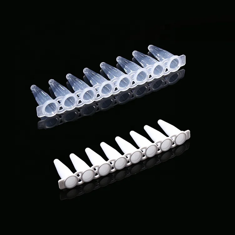 Laboratory disposables sterile pcr tube strip 0.2ml 8 strips pcr tube with ce iso