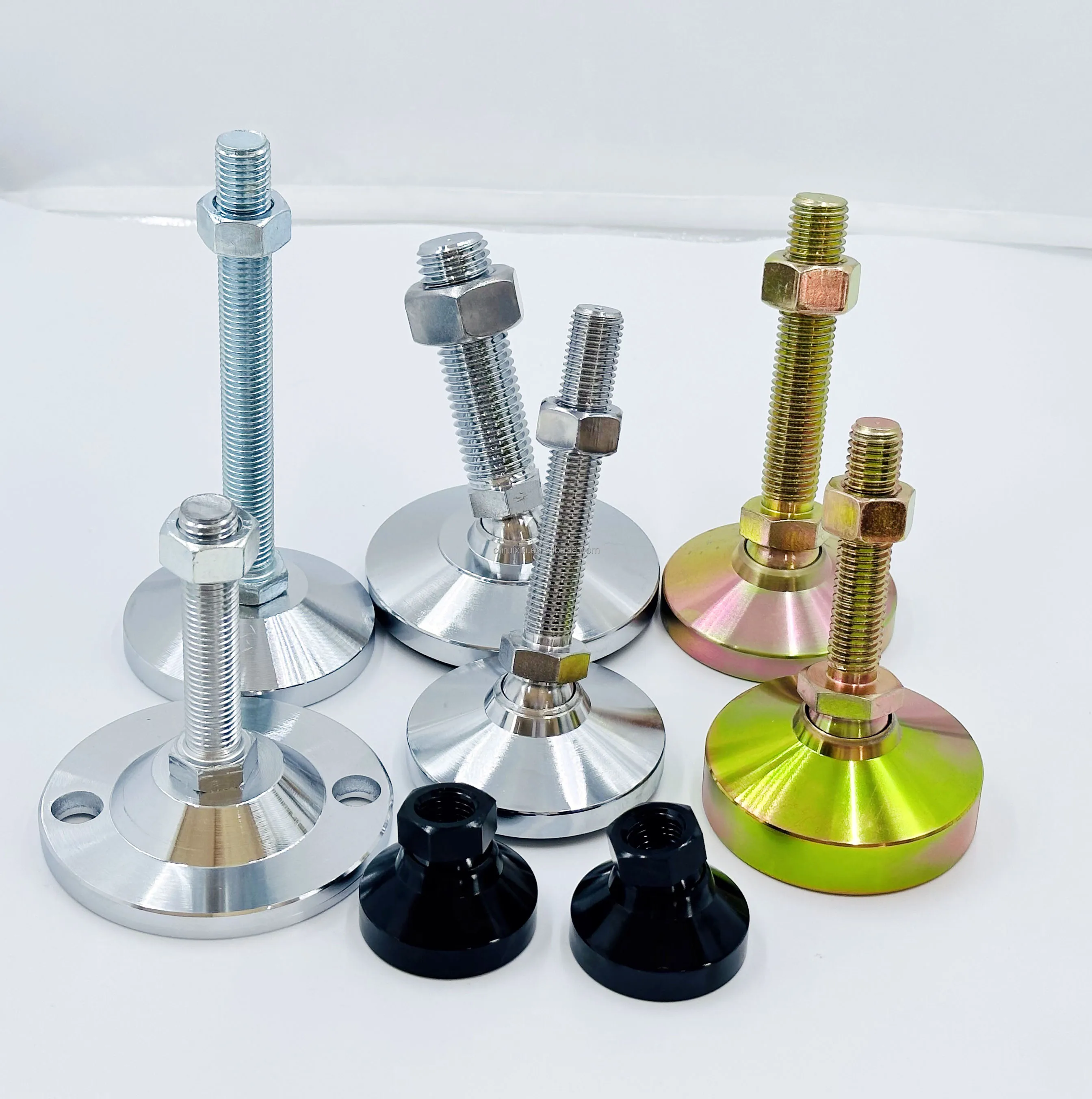 Free sample M14 M16 M20 M24 Pp Nylon Rubber Steel Foot Adjustable  Leveler Machine Feet Leveling Foot Leveling Feet