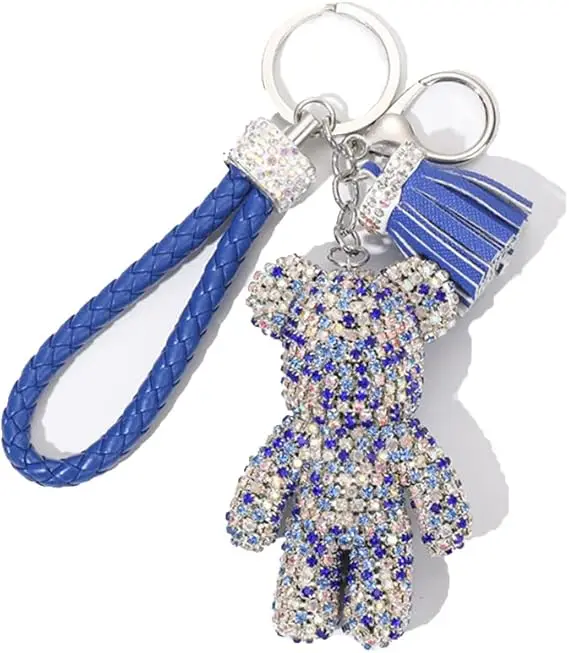 Yirun Cool Diamond Bear Design Pendant Keychain Creative Mini Claw Crane Arcade Machine Keyrings Gifts