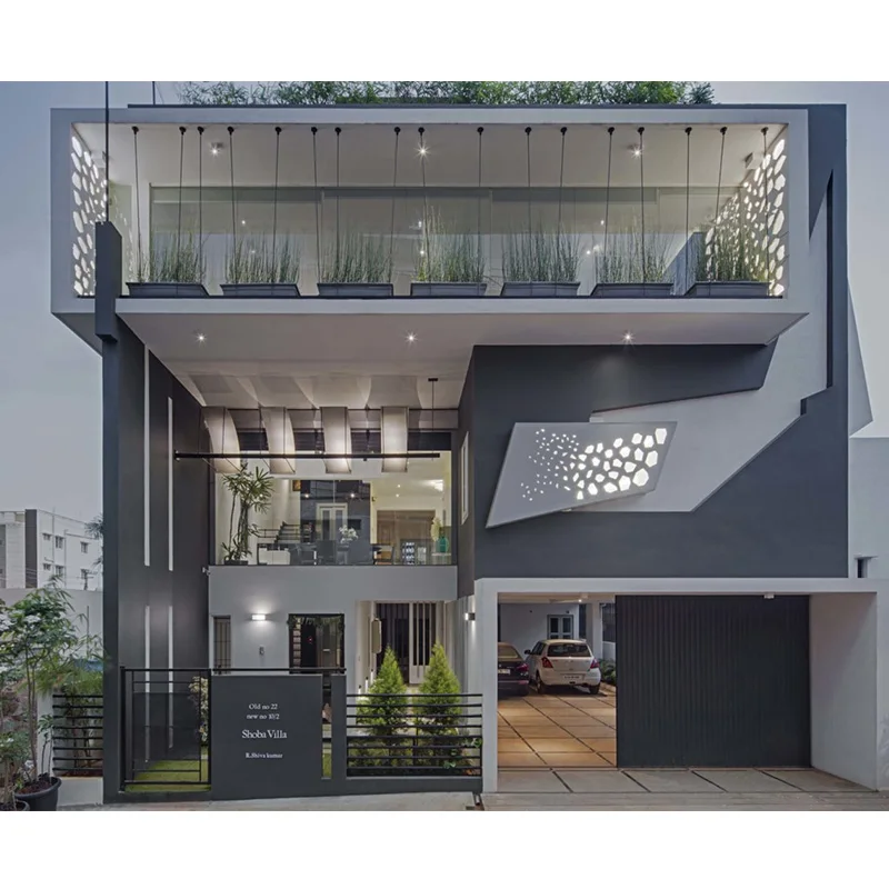 Hihaus exterior modern front wall facade tempered glass aluminium glass curtain wall