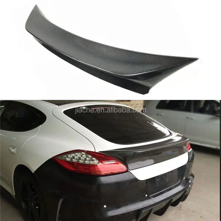 Carbon Fiber Car Rear Trunk Spoiler Wings For Porsche Panamera S 970.1 2009-2013 VRT Style FRP Boot Trim Sticker Car Styling