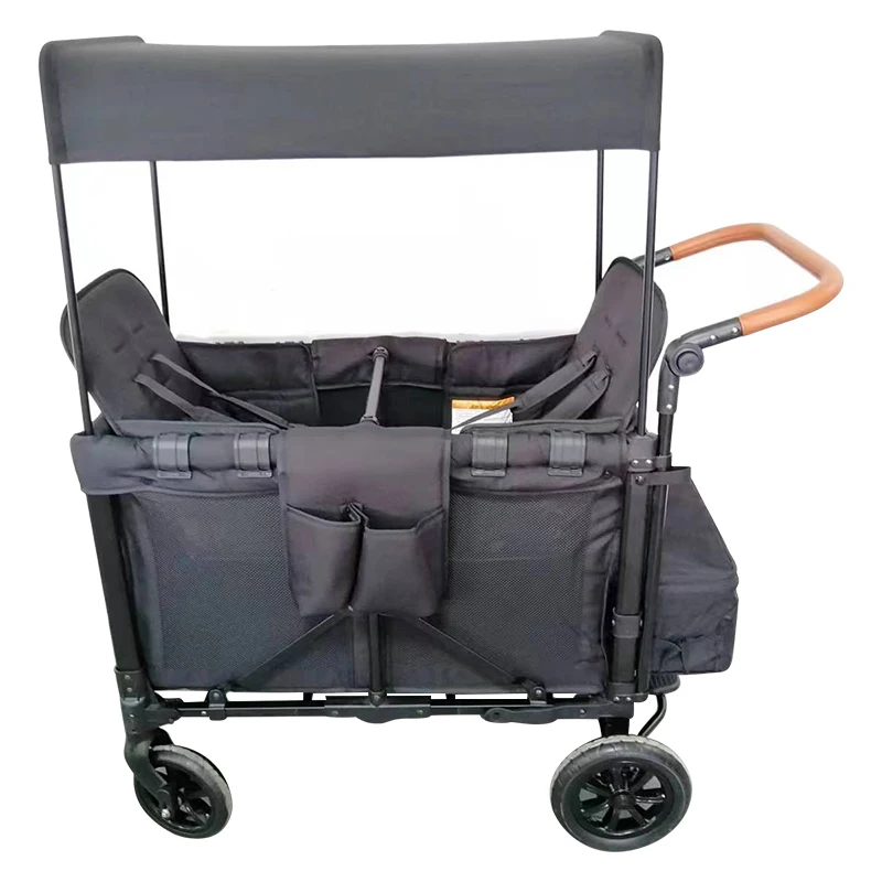 Folding 4 Seat Wagon Stroller with Canopy for Kid