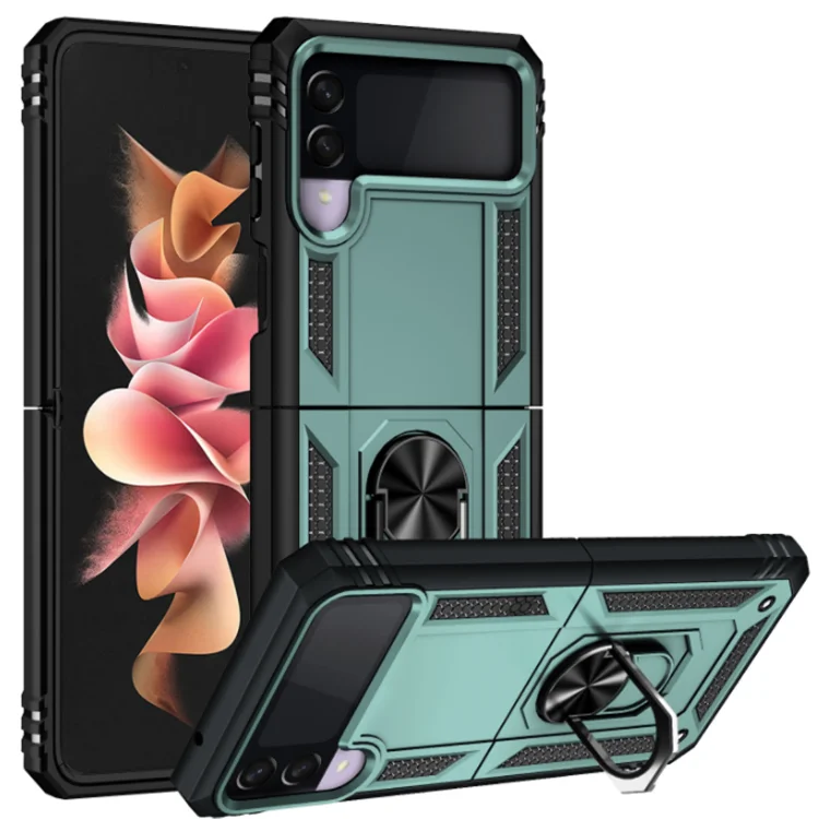 For Samsung Galaxy Z Flip 3 Case Magnetic Car Holder Ring Shockproof Armor Phone Case For Galaxy Z Flip 3 5G Back Cover