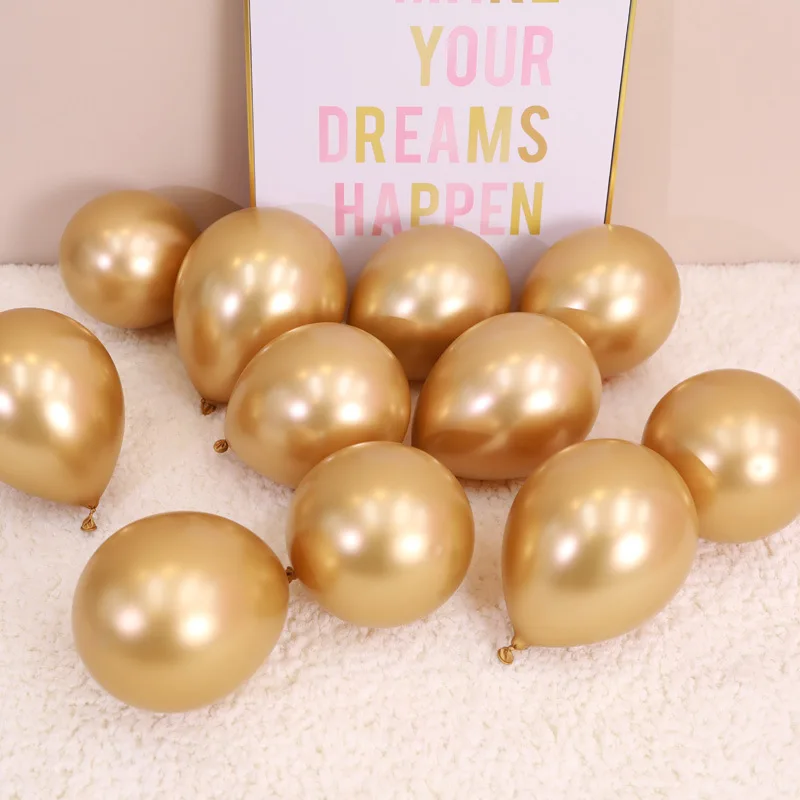 A--mazon Partner Factory Matel 2.8g 12 Inch Pearl Chrome Balloons Latex Metallic Helium Chrome Balloons Ballon Globos Metalicos