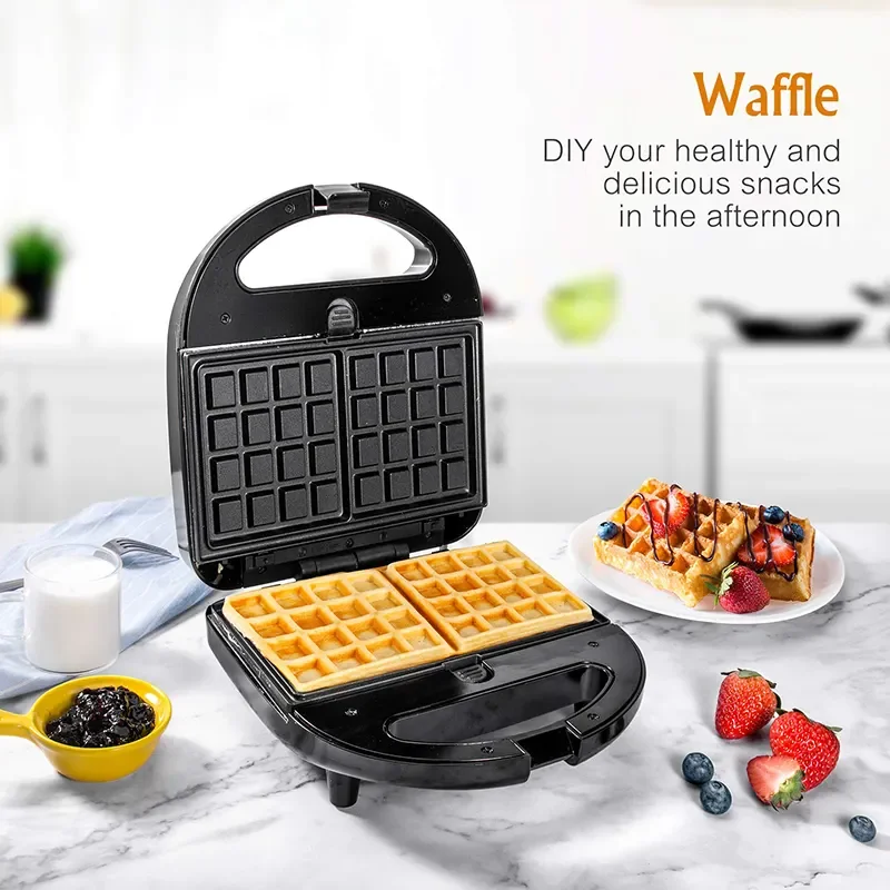 Detachable Breakfast Sandwich Maker 6 in 1 Toaster 3 In 1 Non Stick Sandwich Maker With Cool Touch Handle Waffle Maker