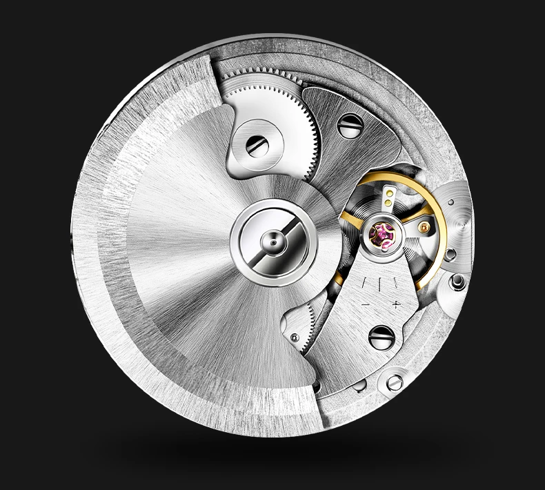 OEM custom leather strap chronograph high quality  back case  men stainless steel automatic watch