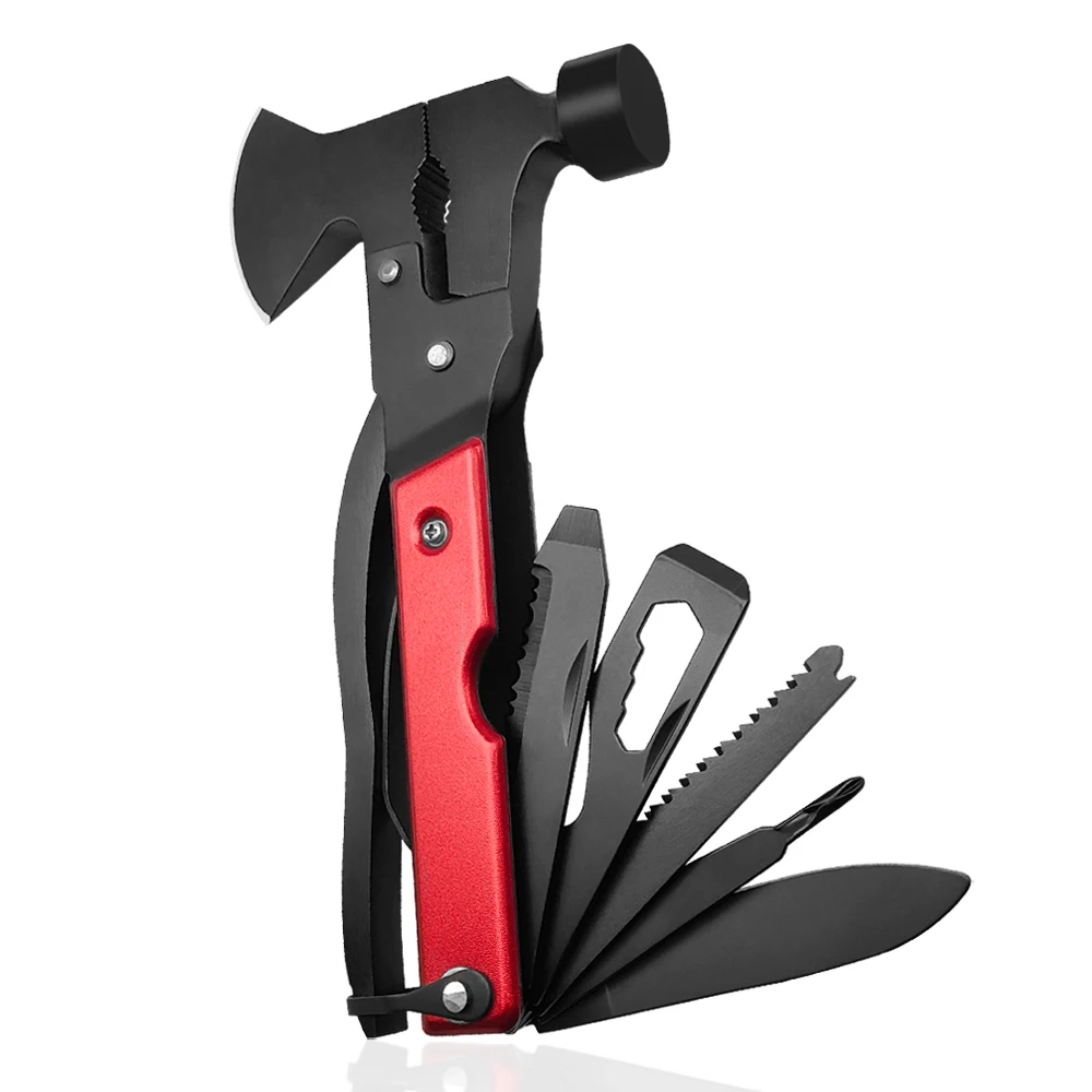 Camping Accessories Multitool Hatchet, Survival Multi Tool Camping Tool with Axe,Hammer,Plier,Knife,Bottle Opener