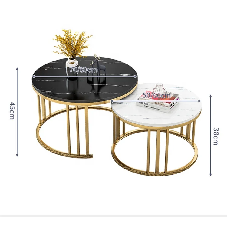 Living room furniture sets metal center coffee tables modern luxury meuble de table basse salon round coffee table