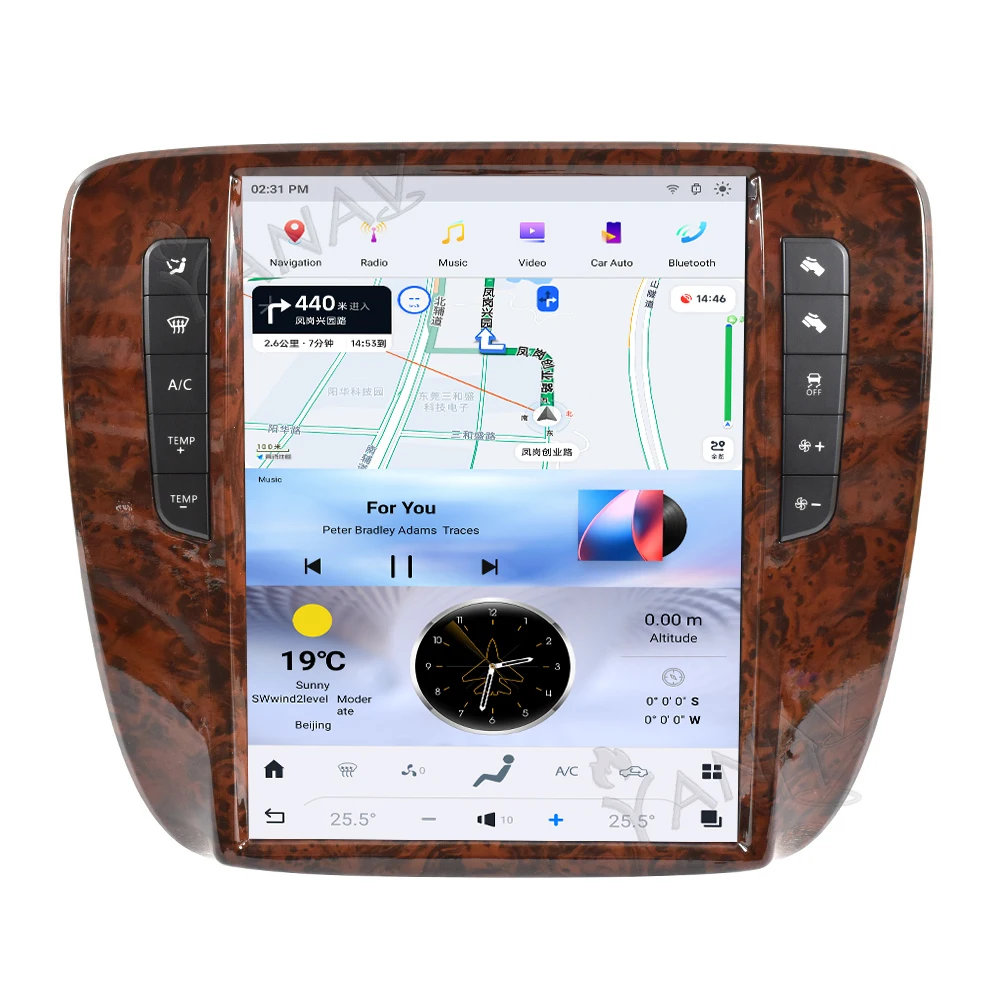 Автомобильный мультимедийный плеер с GPS-навигацией на Android 13 для GMC Yukon Chevrolet Tahoe Silverado 2007-2013