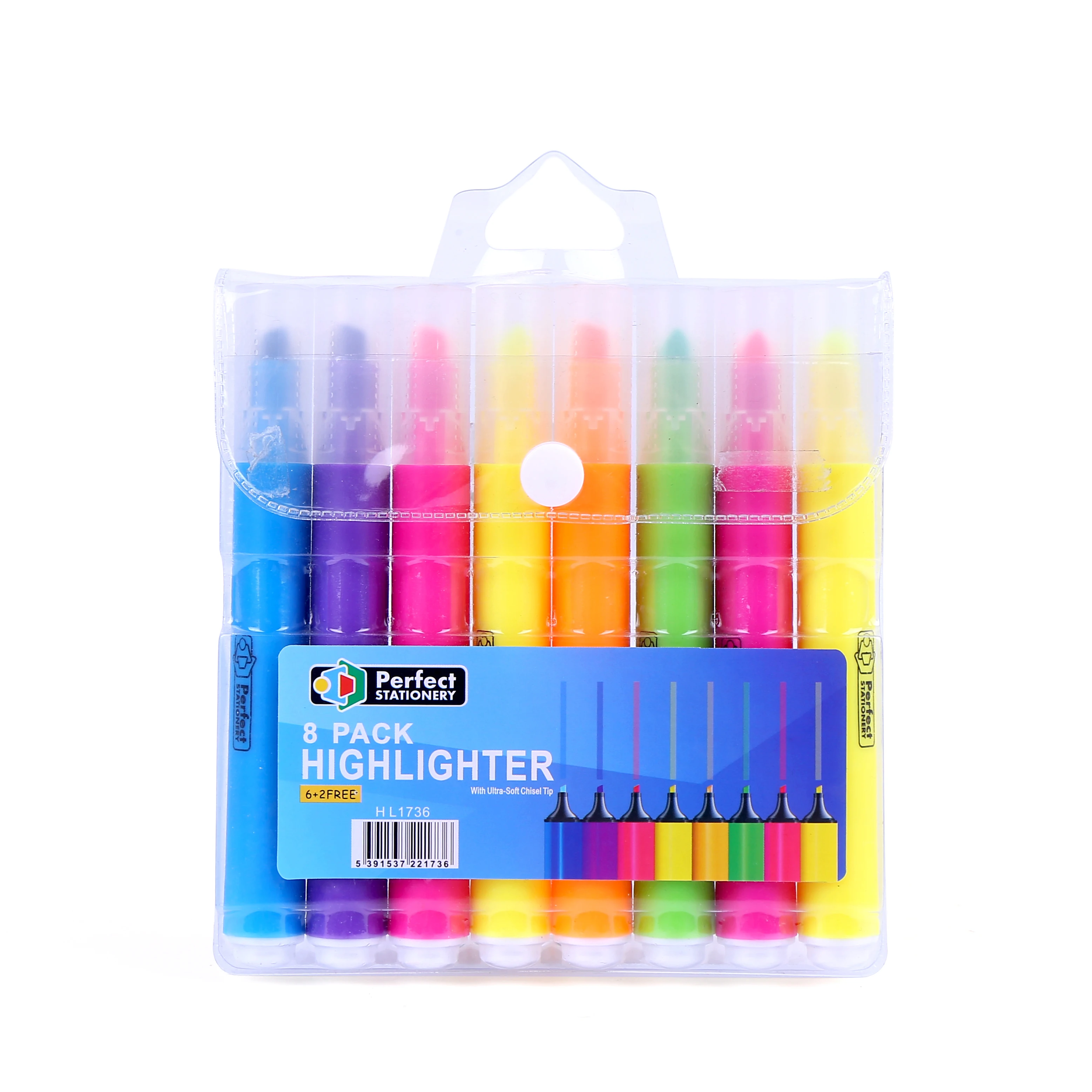 Office High Quality Custom Logo Highlighter Pen Fluorescent Ink Color Highlighter
