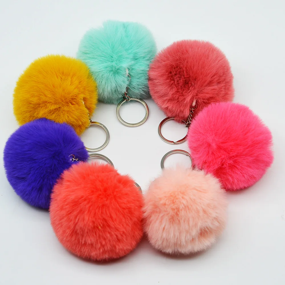 keychain fur pompom