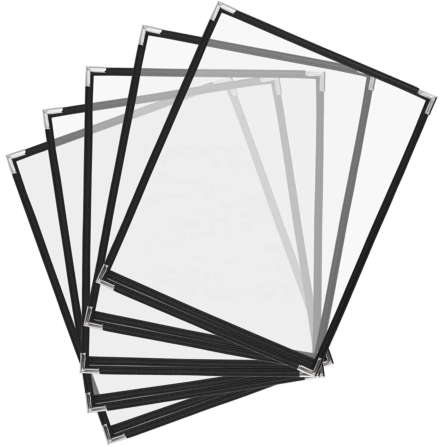 8.5 x 11 Inches Menu Cover Single Page Double View Menu Sleeves with Double Stitched Menu Cover for Restaurant Drink