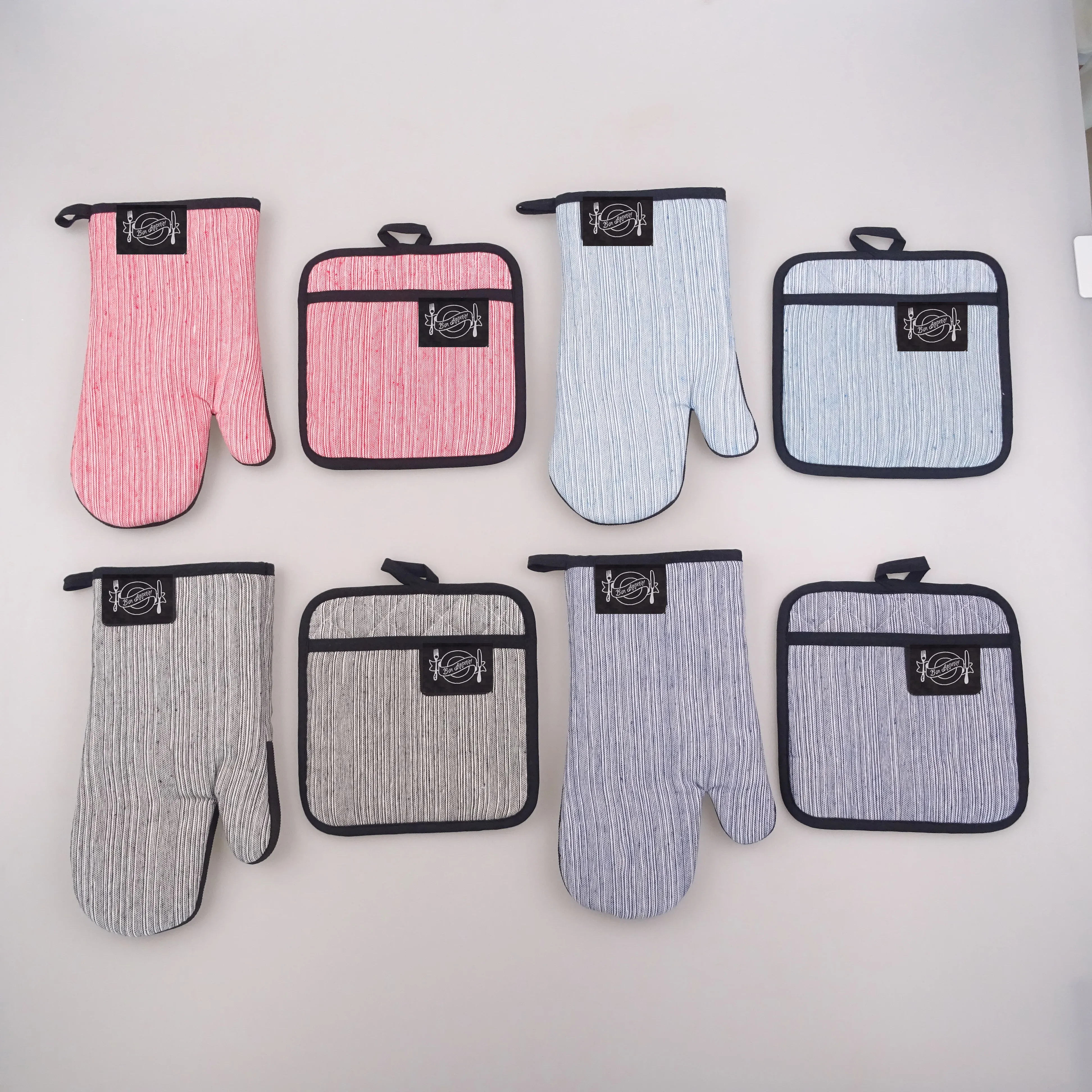 Набор кухонных неопреновых варежек и прихваток для духовки с подвесной петлей Нескользящие термостойкие кухонные аксессуары с изоляцией