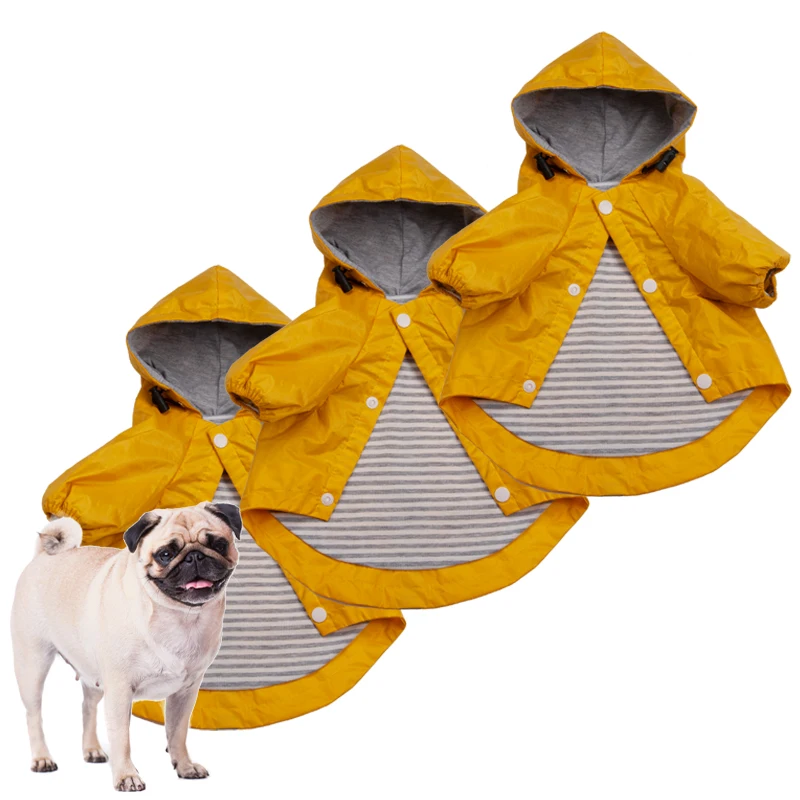 COLLABOR Basset Hound Rain Coats For Big Dogs New Waterproof Raining Buttons Pets Dog Jacket Coat Autumn Dog Raincoat Reflective