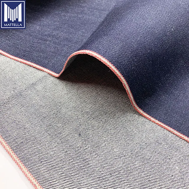 Оптовая продажа с китайского завода, джинсовая ткань в японском стиле с розовым краем, индиго, необработанным краем для мужчин