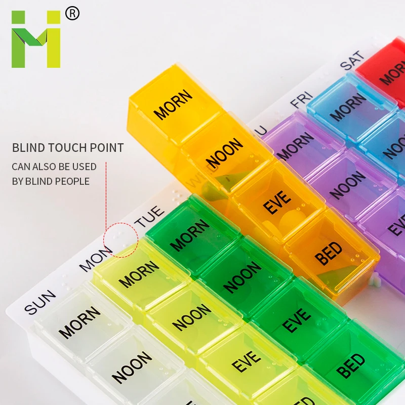 7 Days  Pill Box Organiser Medicine Tablet Sorter Dispenser Compartment Container