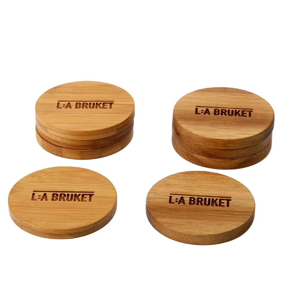 Wholesale Square Bamboo Coaster Set Eco-friendly Bamboo Cup Coaster Set New Design Bamboo Cup Mat handmade Custom Wooden Coaster