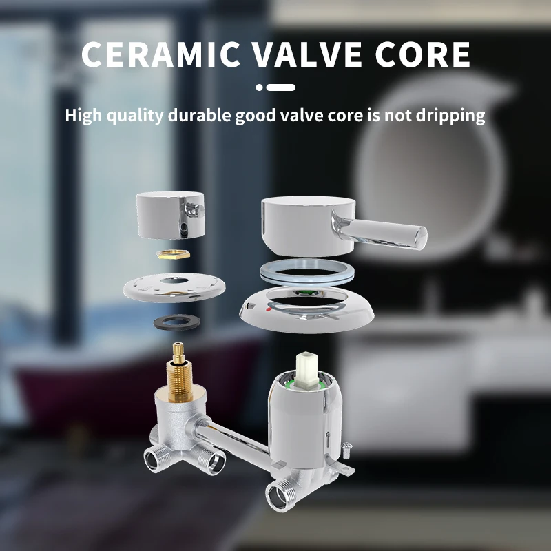 Wall Mount 2 Ways to 5 Ways Shower Diverter Valve Mixer Faucet Concealed Shower Mixer