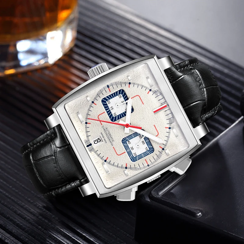 Astronomia Celestial SeriesTourbillon Watch Men Waterproof Quartz Mechanical Wrist Watches For Men 30m Waterproof Blue Strap