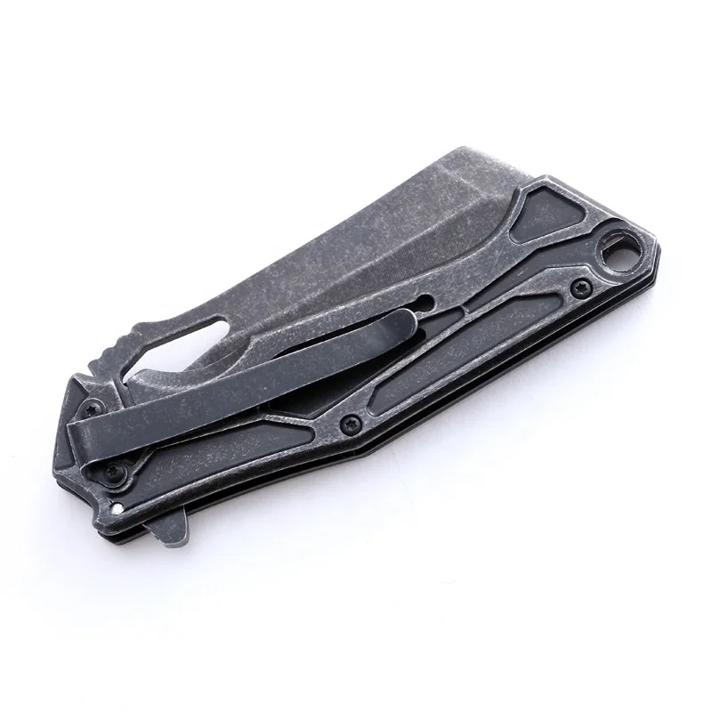 Stainless Steel Blade and G10 Handle in Wash Stone Survival Pocket Knife Outdoor Knife