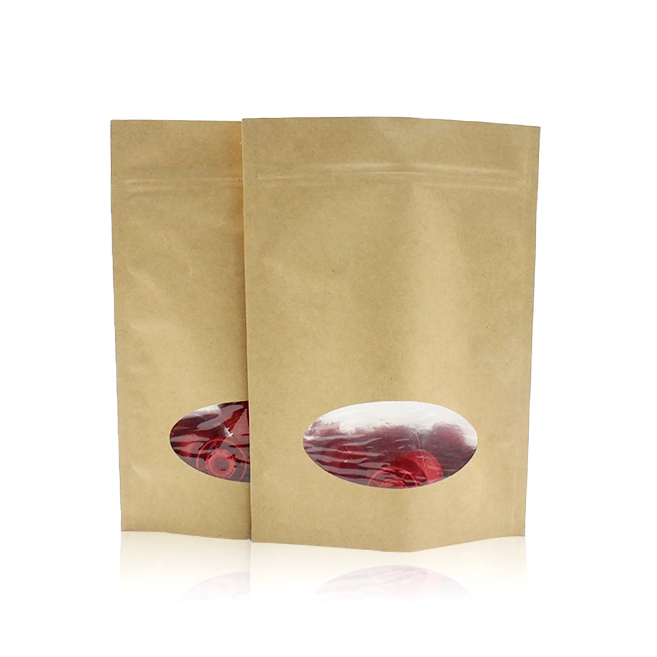 Resealable Ziplock Biodegradable Kraft Paper Bag Eco
