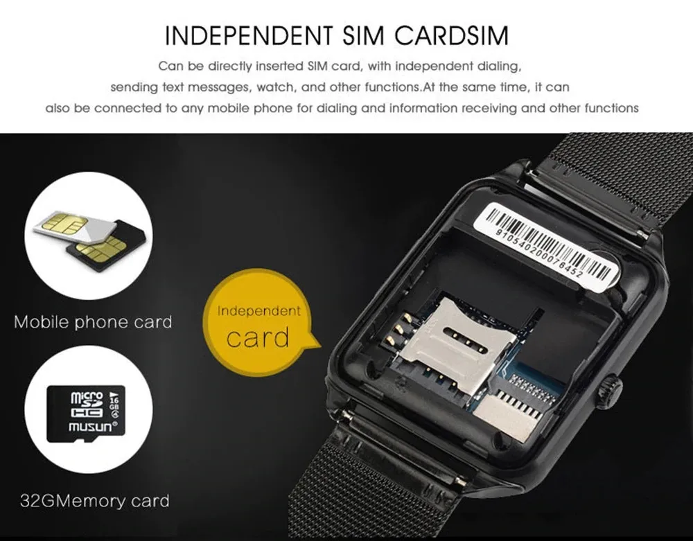 Лидер продаж металлический ремешок для sim-карты умные часы Z60 с камерой Android телефон несколько языков
