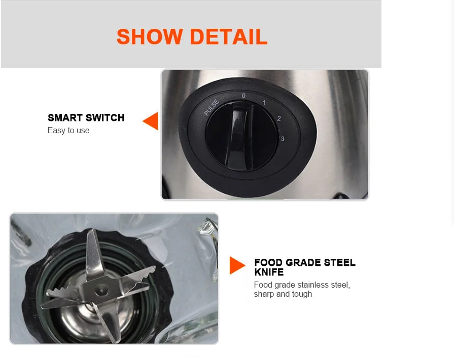 Y66 Stainless steel Glass Grinder Multifunctional home kitchen appliances Electric fruit smoothie Food Juicer Blender Blender