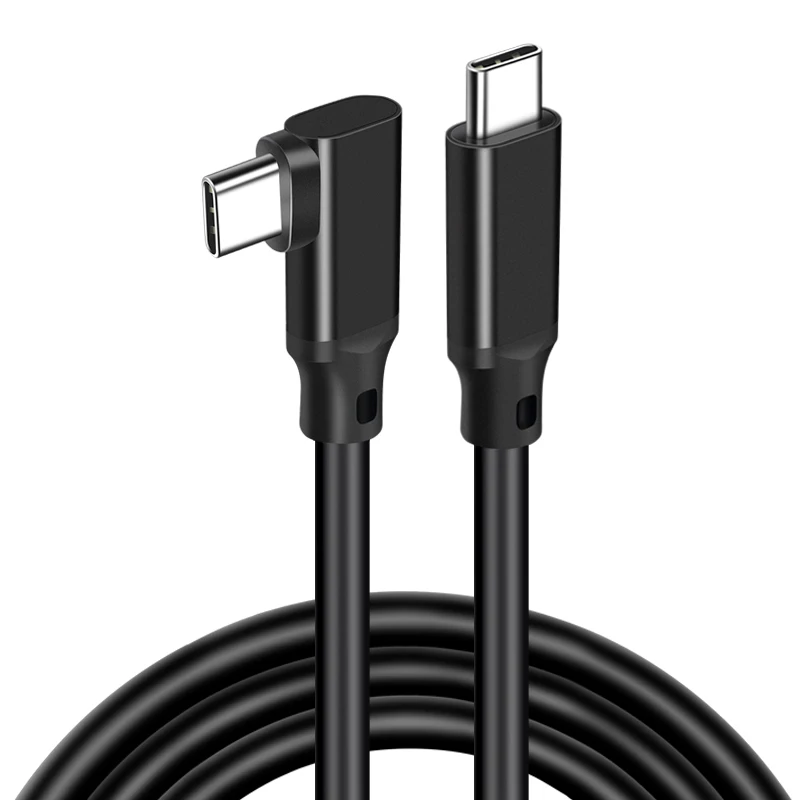 USB 3.2 Gen 2 100W VR Headset Cable 90 Degree Angle USB Type C to C Super Speed Data Transfer Charging Cord  Cable for Oculus Qu
