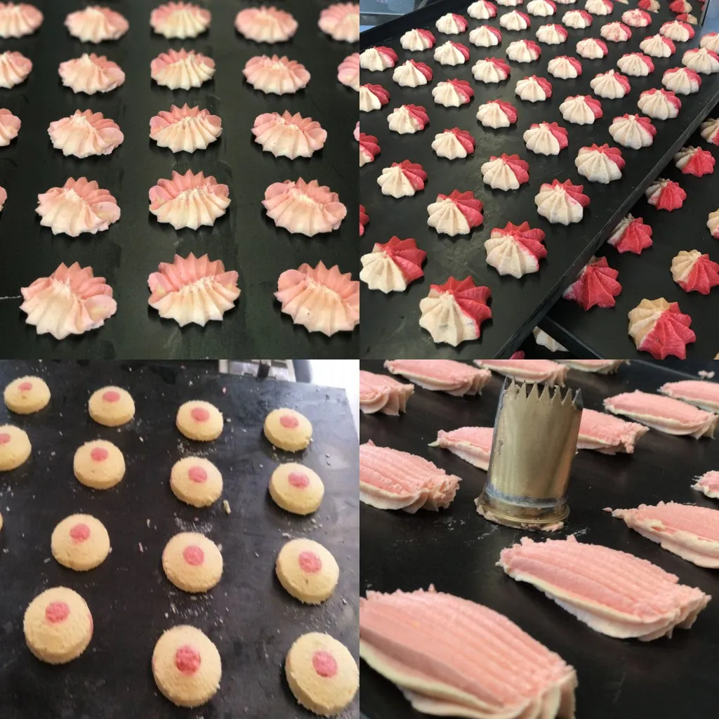 PLC Cookie Dough Cutting Wire Cut Dropping Small Two Color Cookie Making Machine