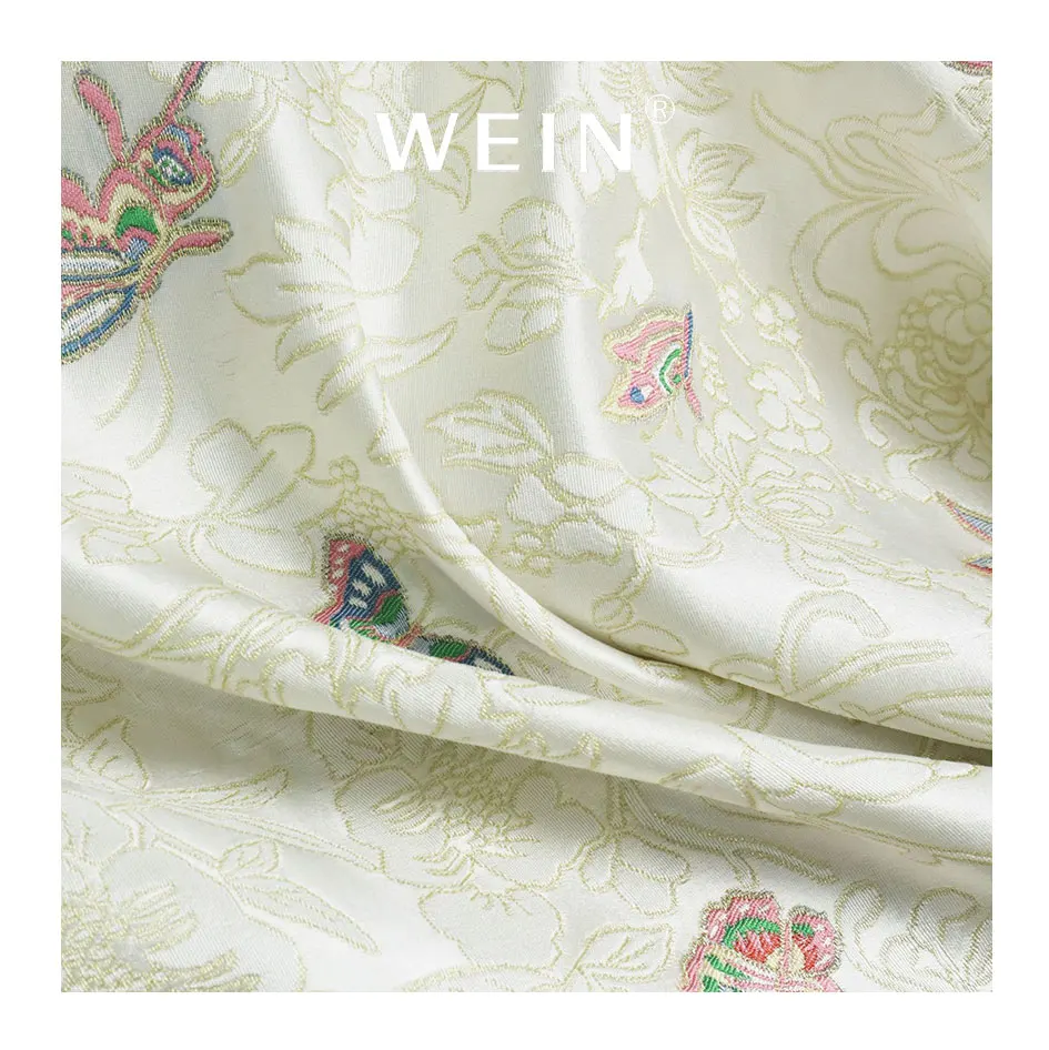 WI-ZP Wholesale Price High Density Brocade Jacquard Fabric Luxury Silk Fabric Free Sample Silk Jacquard Brocade Fabric