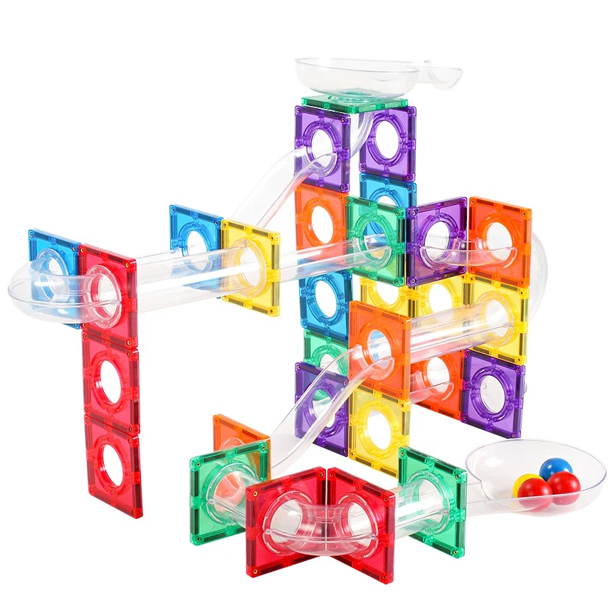 MNTL Best Choice 100pcs Magnetic Blocks Educational Toys Abs Plastic Marble Run Magnetic Tile Blocks Toys