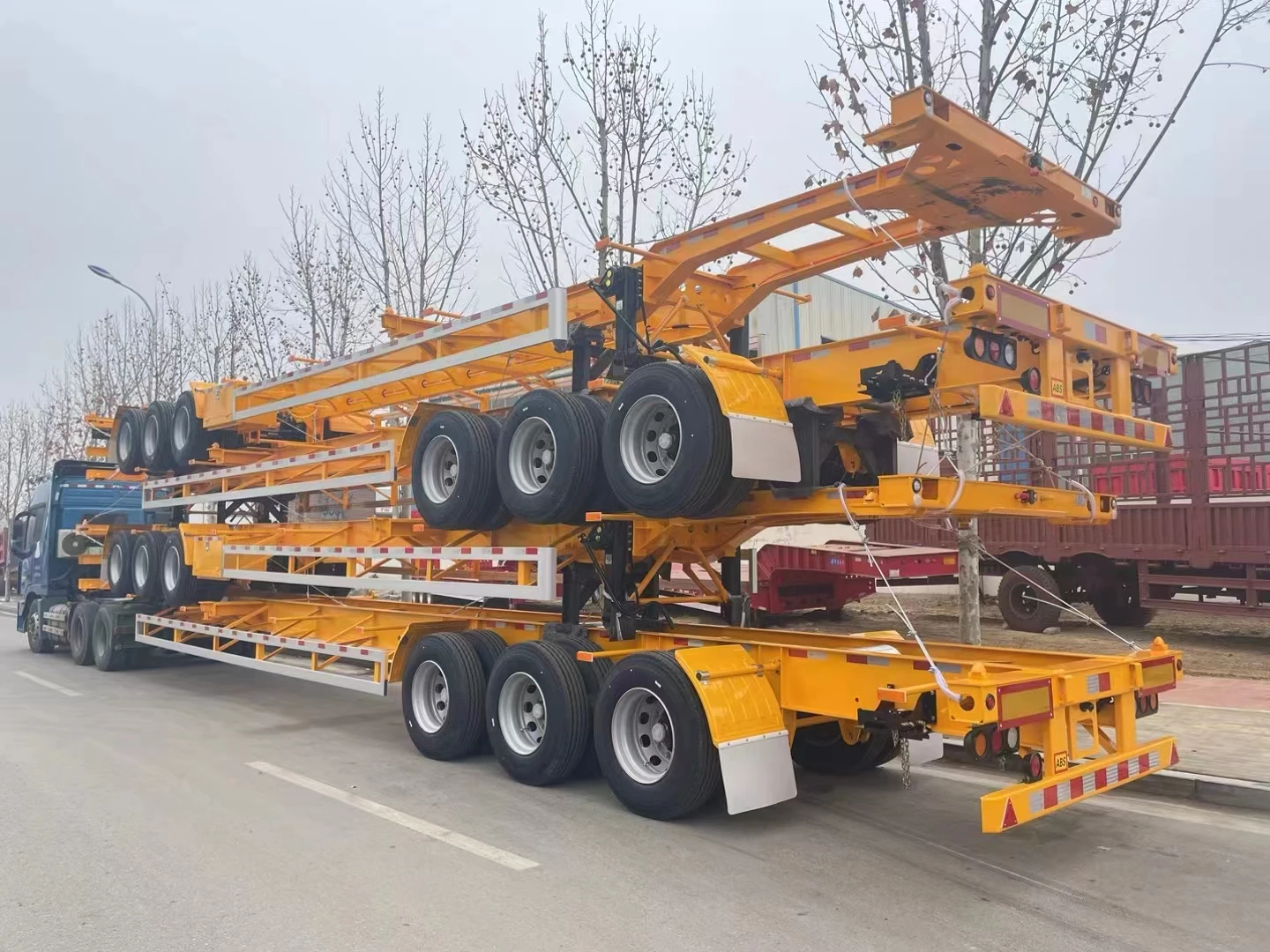 Skeleton Chassis Semi Trailer 60t  Container Skeleton Container Skeleton Truck Semi Trailer With Good Service